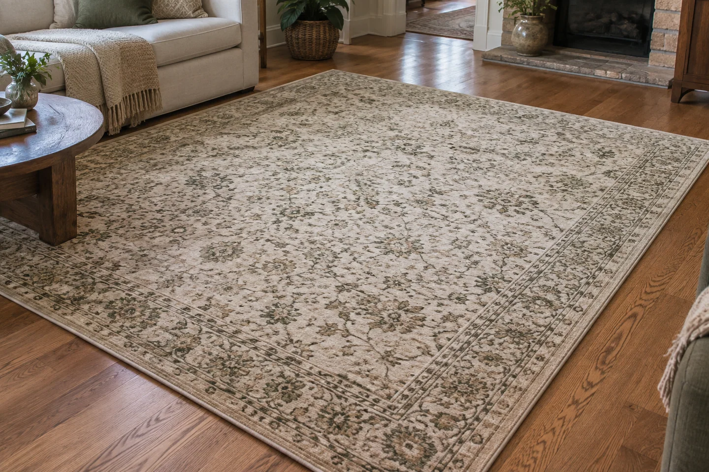 AI illustration: area rug in the cleaner state