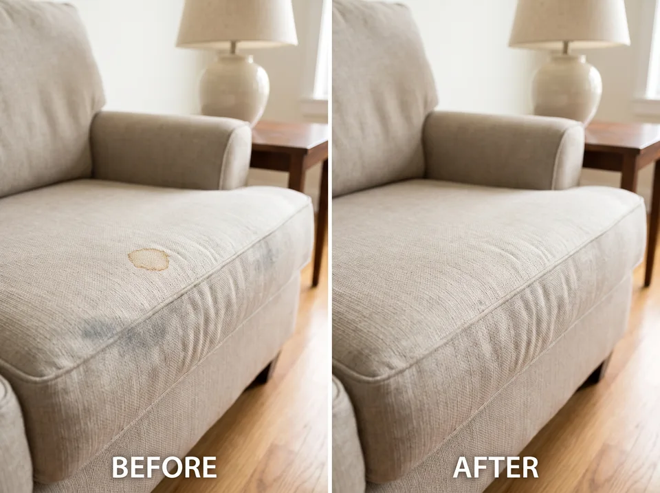 Armchair: before and after comparison